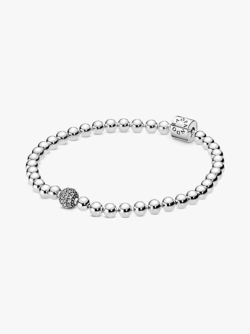 Beads & Pavé Bracelet Sterling silver