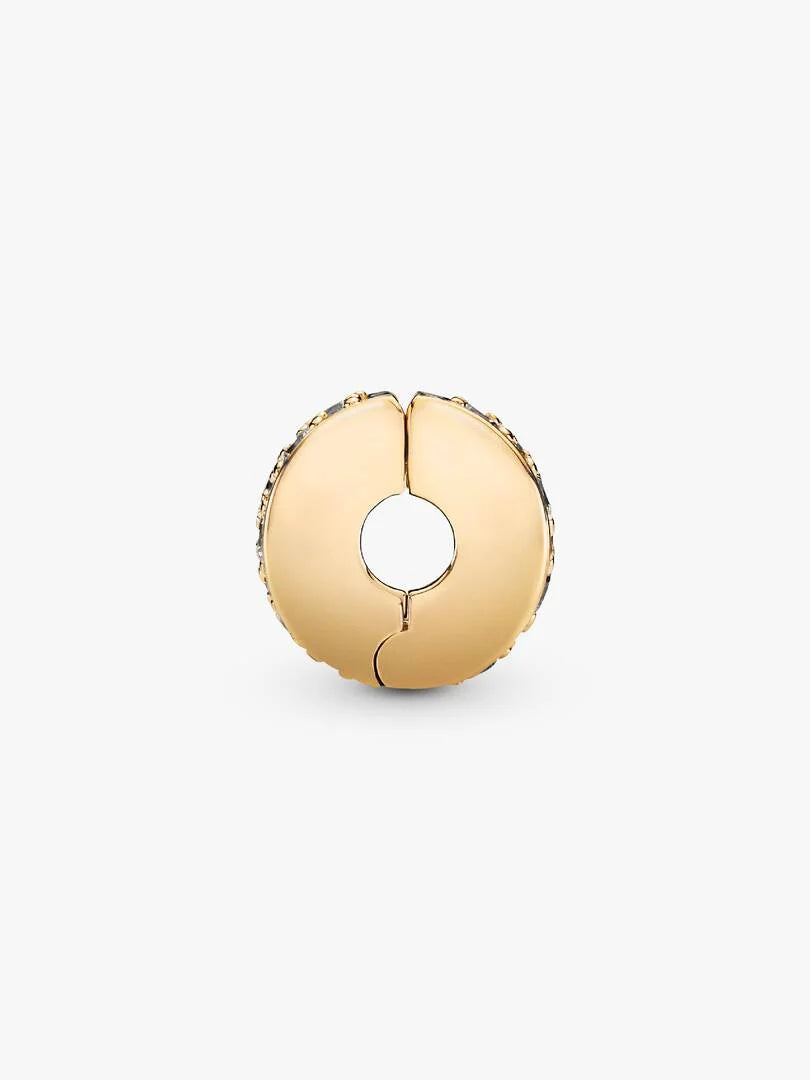 Clear Pavé Clip Charm 14k gold plating