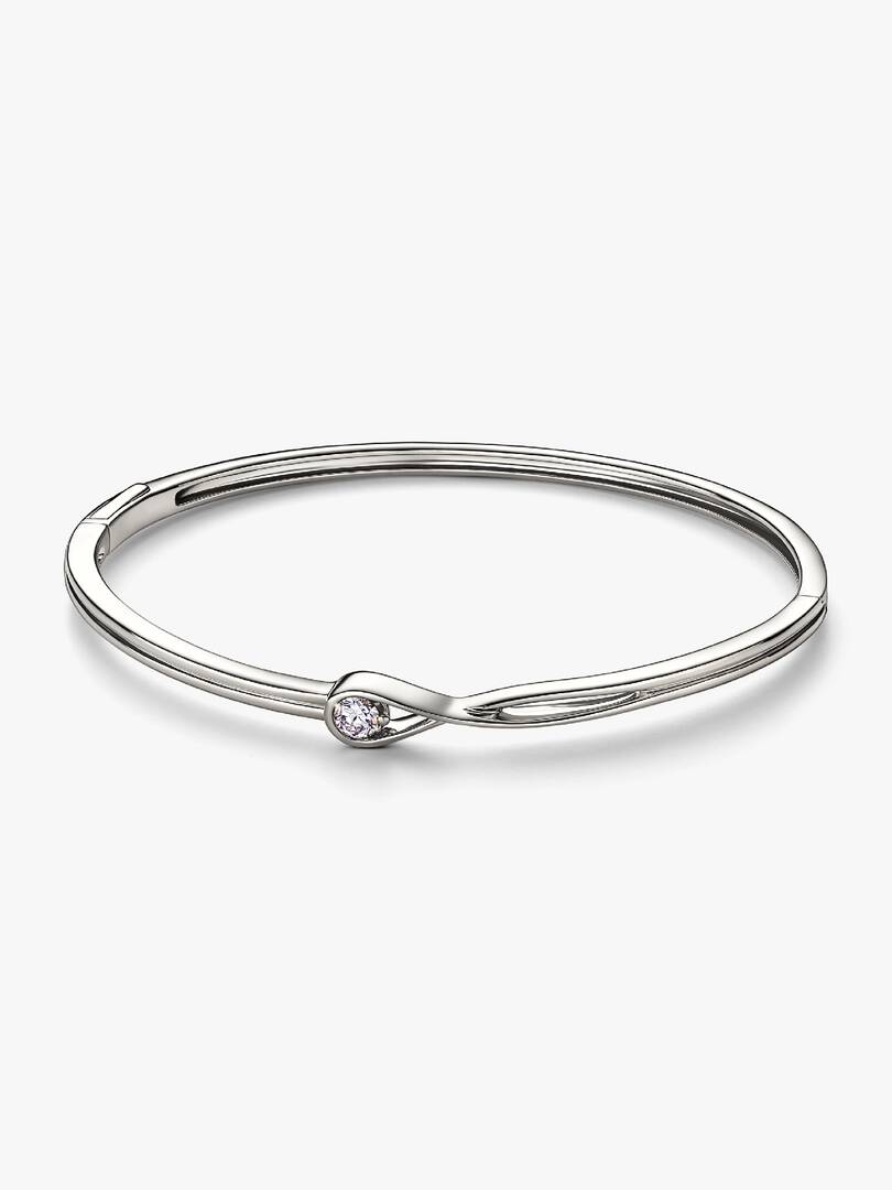 FINAL SALE - Pandora Infinite 14k White Gold Lab-grown Diamond Bangle 0.25 ct TW, 14k white gold