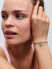 FINAL SALE - White Eternity Circle Dangle Charm Sterling silver