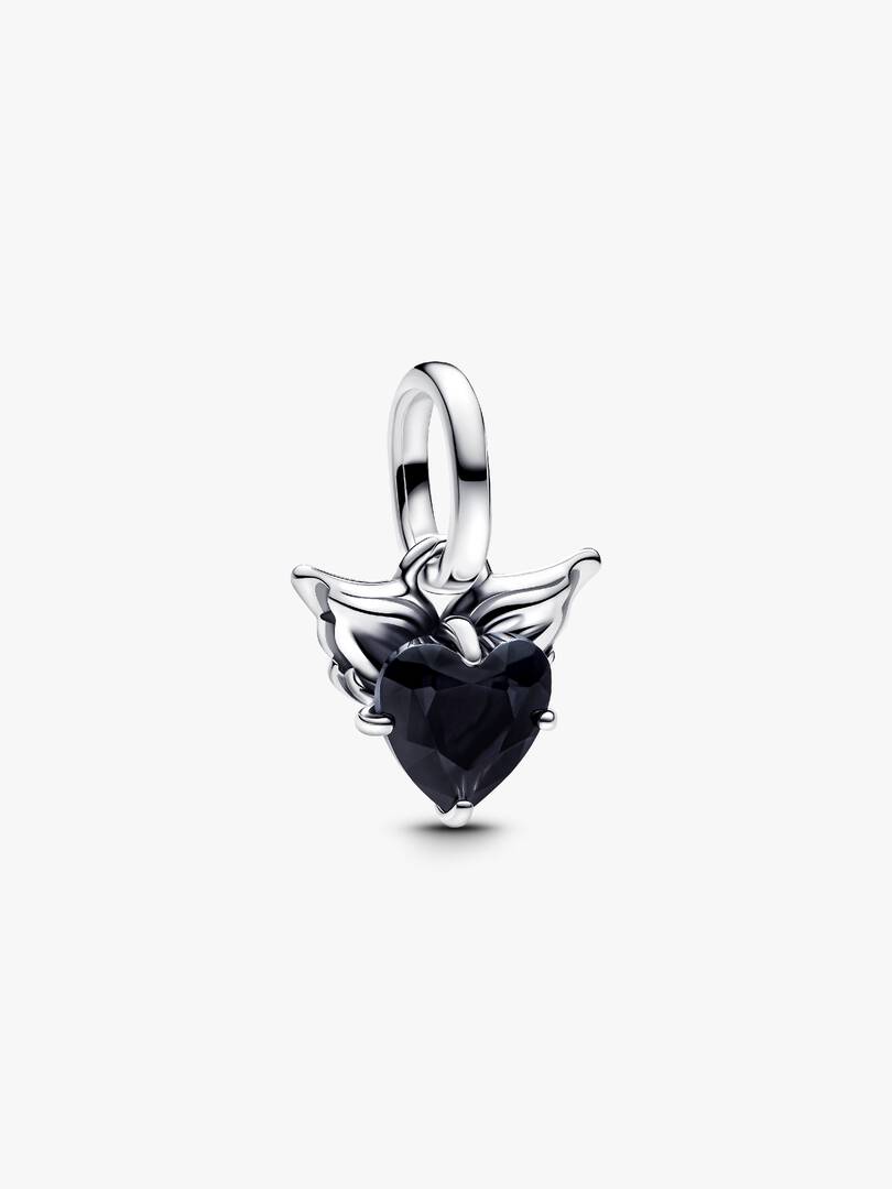 Winged Heart Mini Dangle Charm Sterling silver