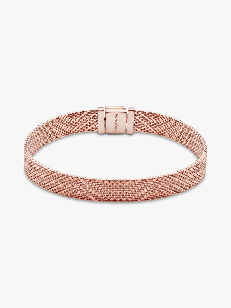 FINAL SALE - Pandora Reflexions™ Mesh Bracelet 14k rose gold plating