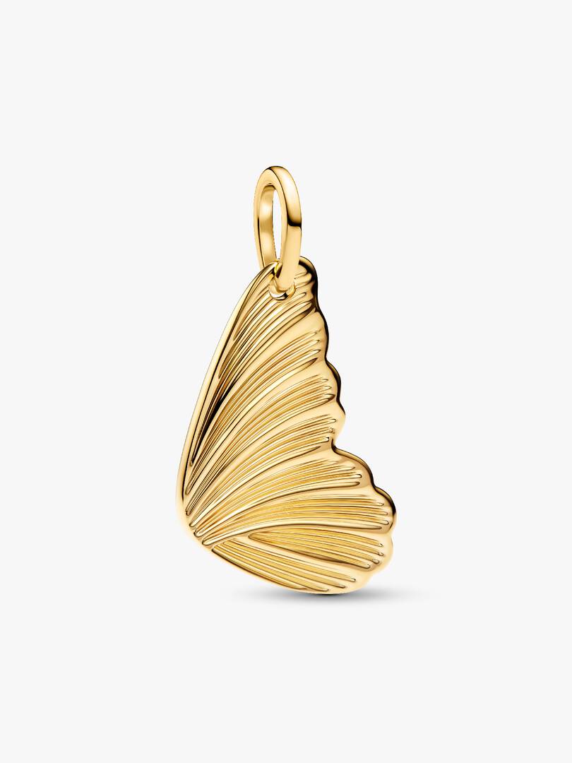 Engravable Butterfly Wing Tag Pendant 14k gold plating