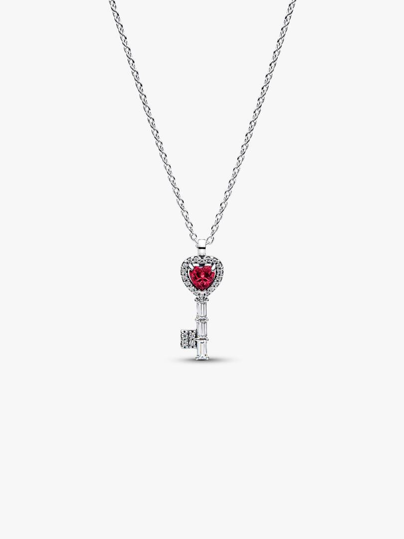 Elevated Heart Key Collier Necklace Sterling silver