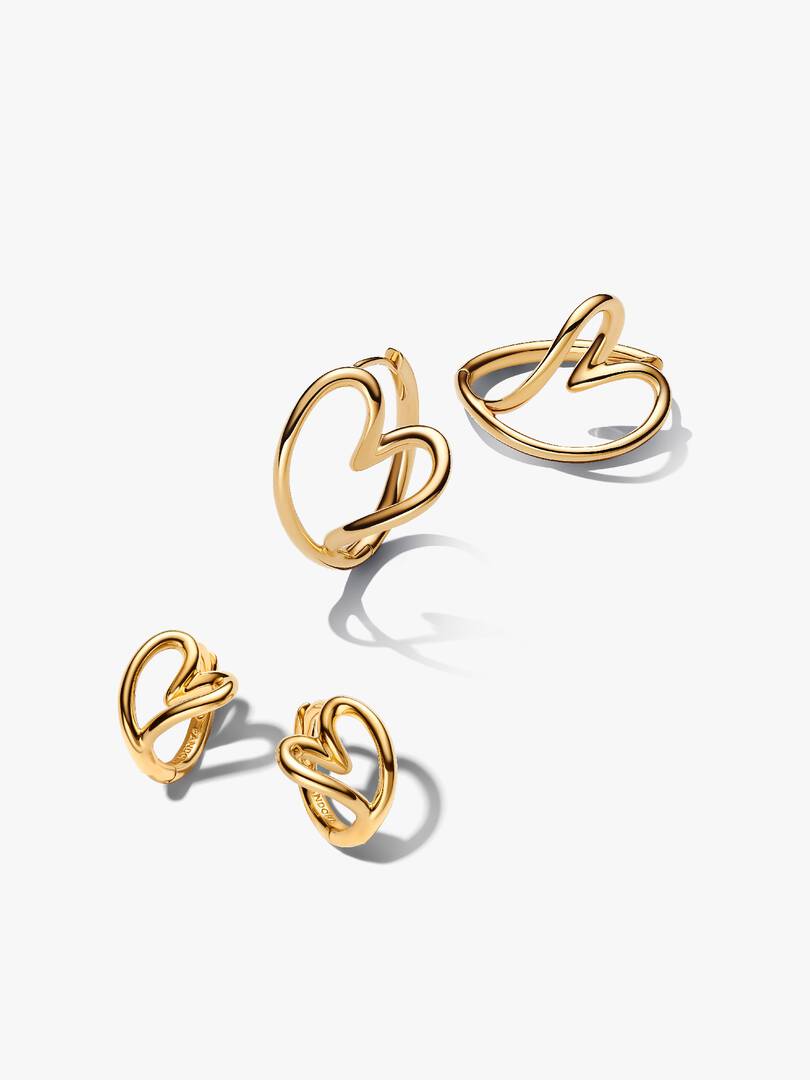 Organically Shaped Hearts Earring Stack 2 Quantity