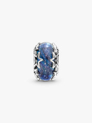Galaxy Blue & Star Murano Charm Sterling silver