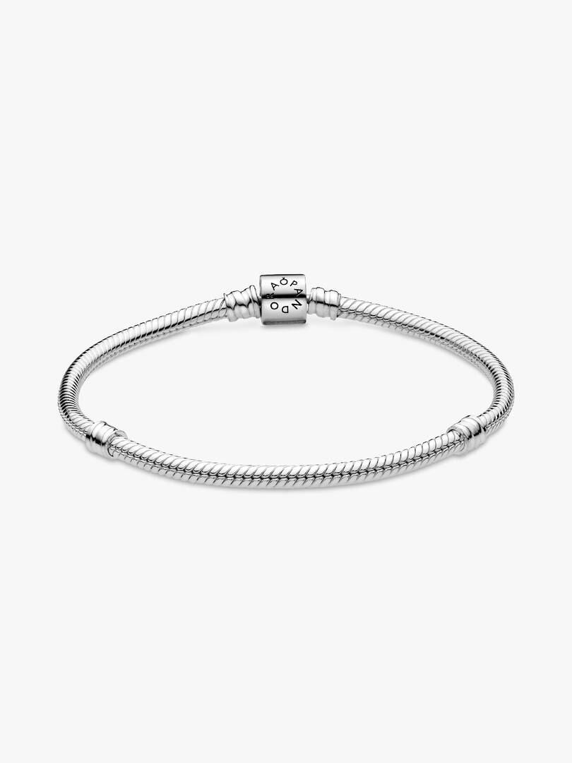 Pandora Moments Barrel Clasp Snake Chain Bracelet Sterling silver