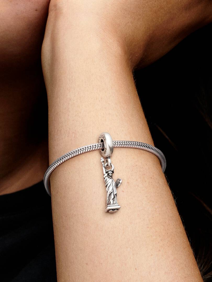 New York Statue of Liberty Dangle Charm Sterling silver