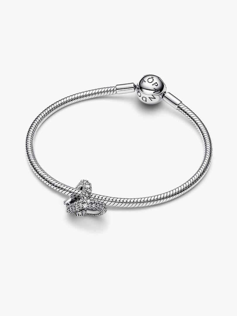 FINAL SALE - Pavé Infinity Knot Heart Charm Sterling silver