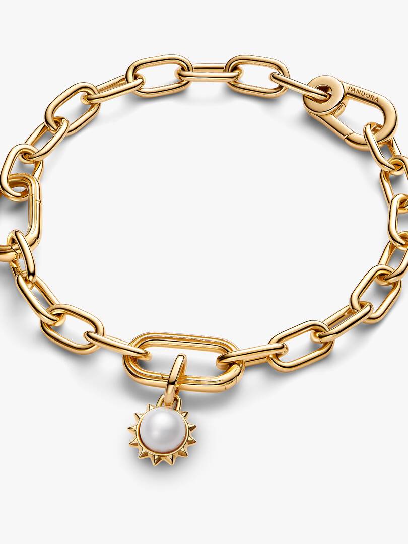 Pandora ME Treated Freshwater Cultured Pearl Sun Mini Dangle Charm 14k gold plating
