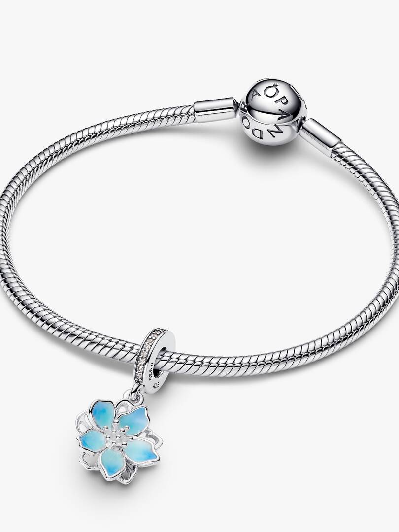 Blue Blossom Dangle Charm Sterling silver