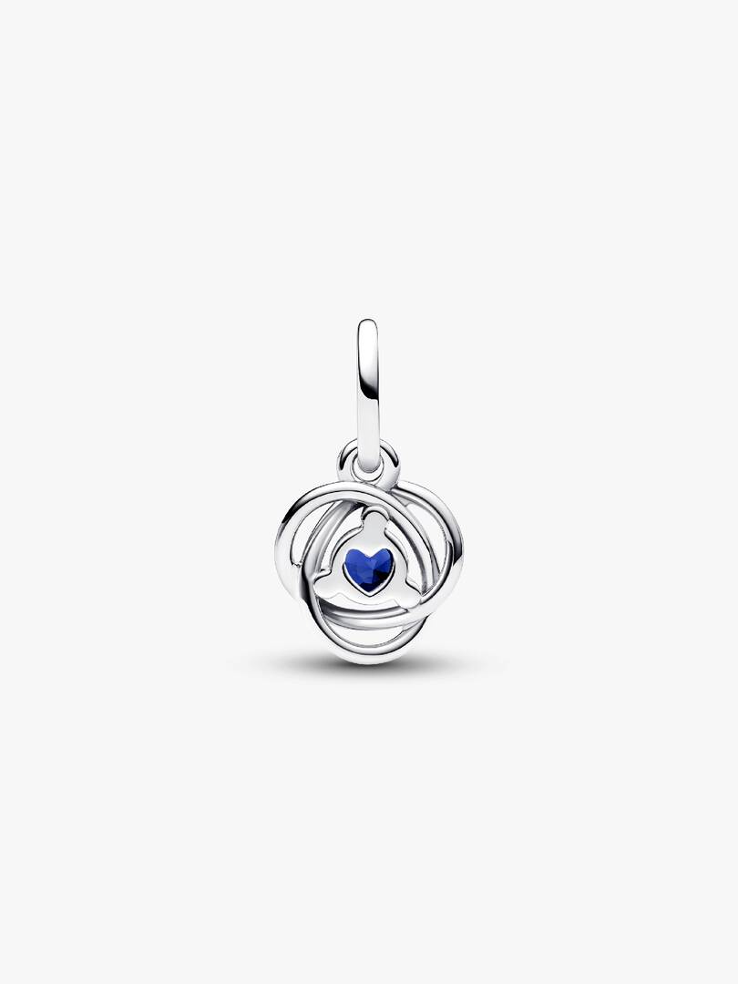 FINAL SALE - Blue Eternity Circle Dangle Charm Sterling silver