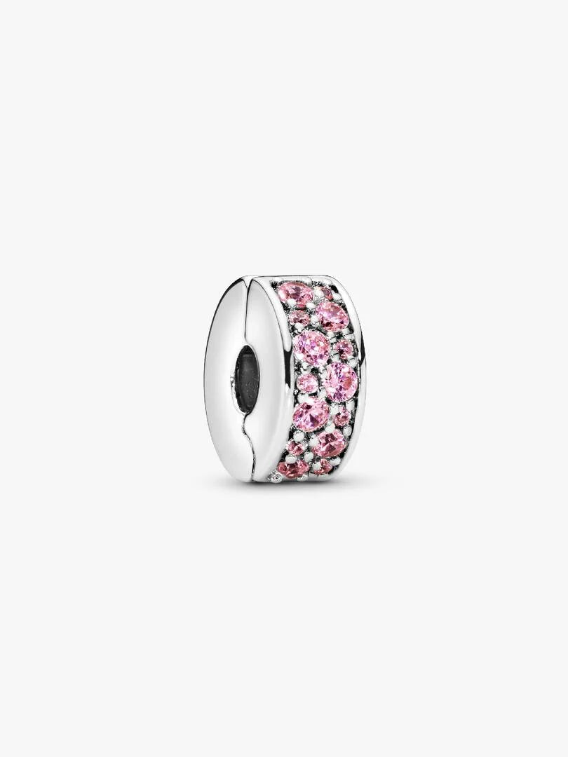 Pink Pavé Clip Charm Sterling silver