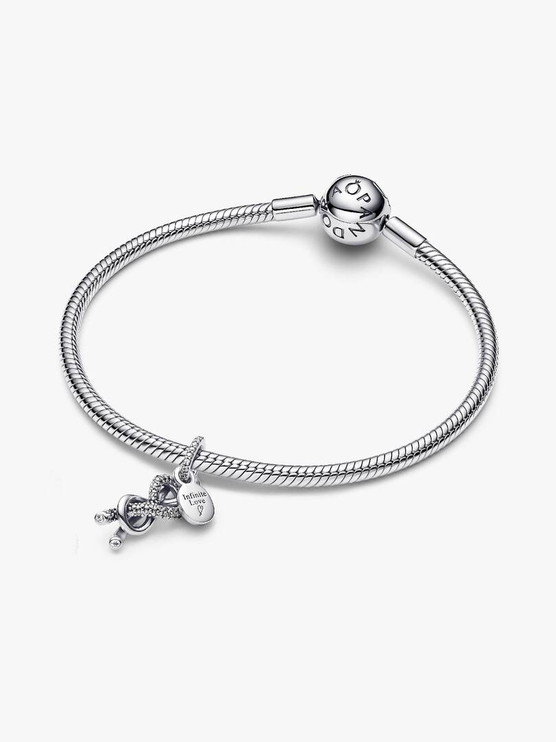 Pavé Infinity Knot Dangle Charm Sterling silver