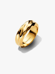 Rippled Wide Band Ring 14k gold plating