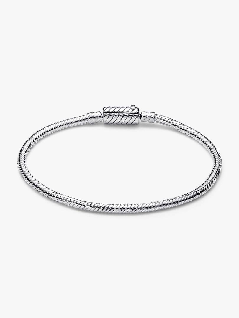 Easy-Close Magnetic Clasp Snake Chain Bracelet Sterling silver