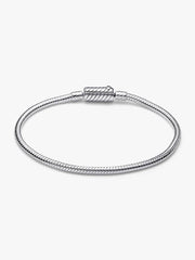 Easy-Close Magnetic Clasp Snake Chain Bracelet Sterling silver