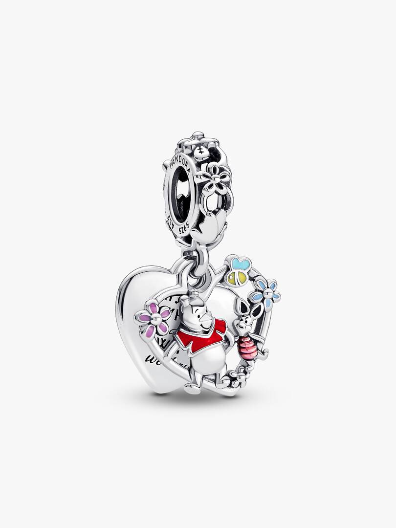 Disney Winnie the Pooh & Piglet Double Dangle Charm Sterling silver