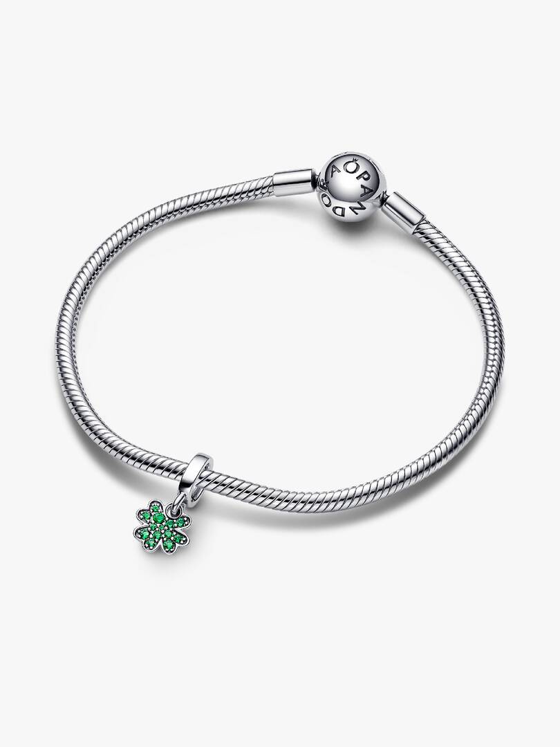 Four Leaf Clover Dangle Charm Sterling silver
