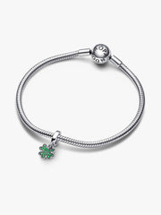 Four Leaf Clover Dangle Charm Sterling silver