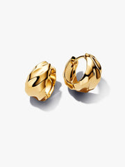Rippled Hoop Earrings 14k gold plating