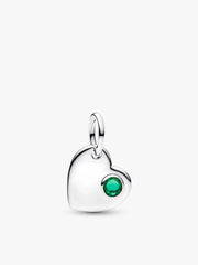May Birthstone Heart Pendant Necklace 2 Quantity