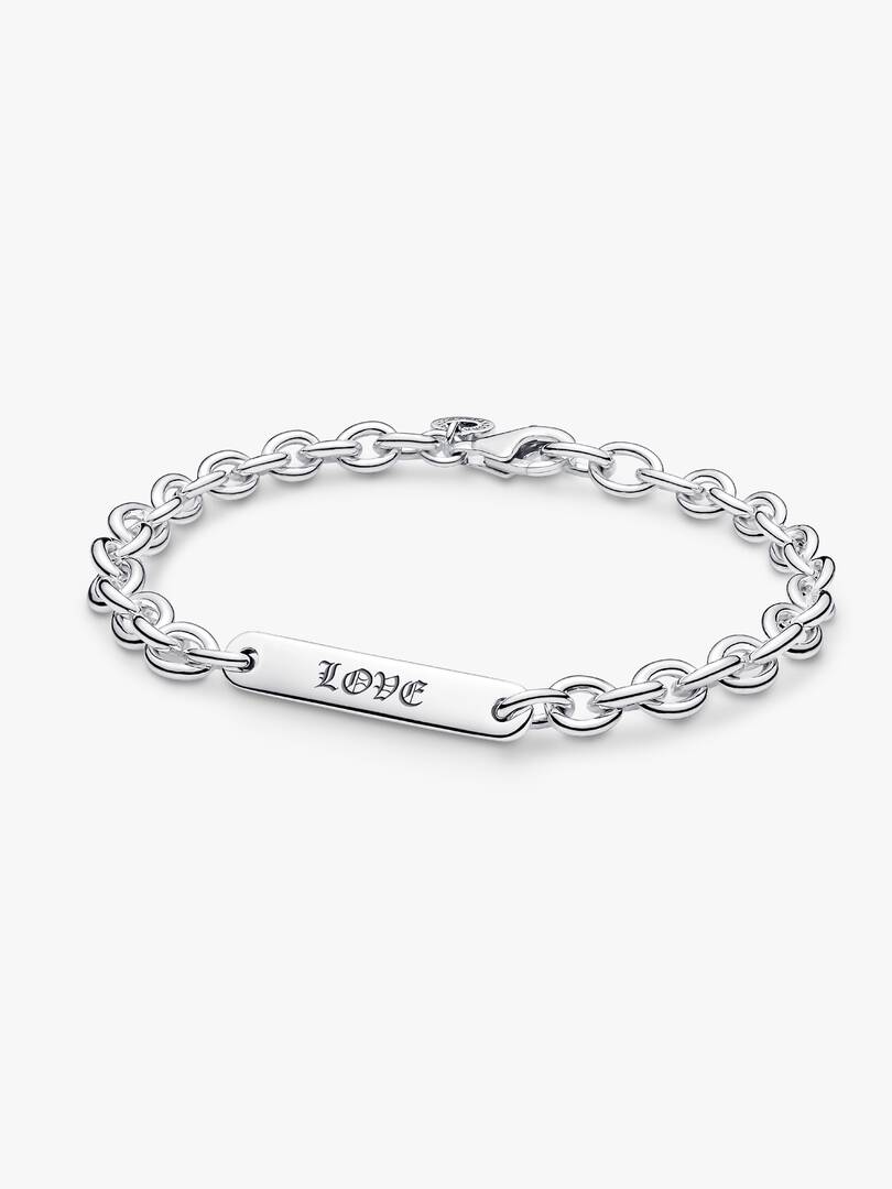 Engravable Bar Link Bracelet Sterling silver