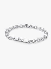 Engravable Bar Link Bracelet Sterling silver