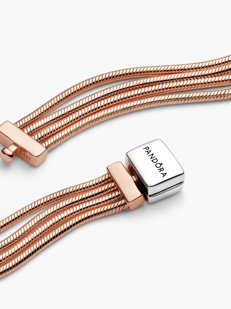 FINAL SALE - Pandora Reflexions™ Multi Snake Chain Bracelet Sterling silver, 14k rose gold plating