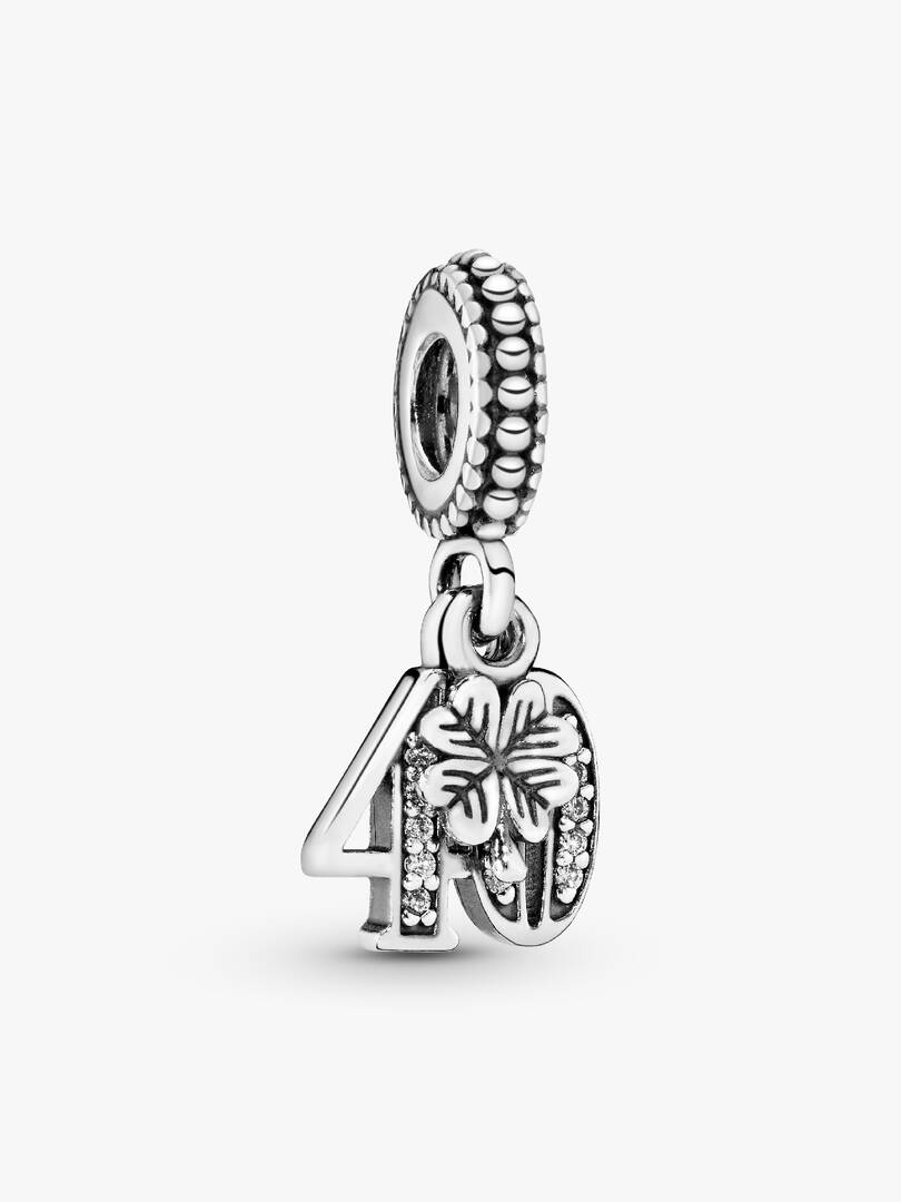 40th Celebration Dangle Charm Sterling silver