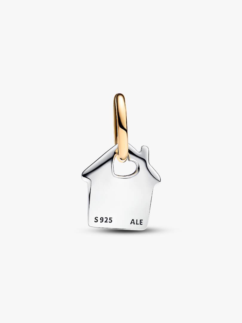 FINAL SALE - Two-tone Grandma's House Dangle Charm Sterling silver, 14k gold plating