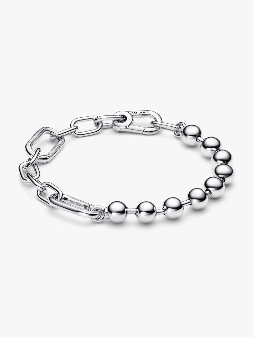 Pandora ME Metal Bead & Link Chain Bracelet Sterling silver