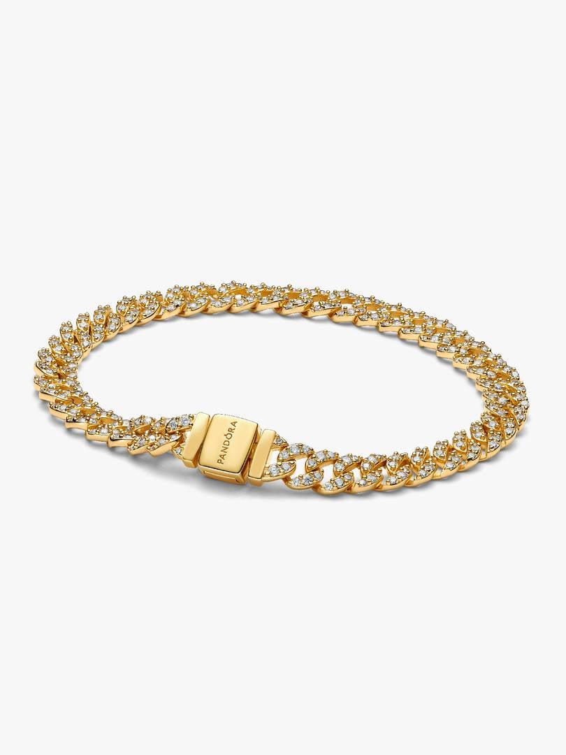 Pavé Cuban Chain Bracelet 14k gold plating