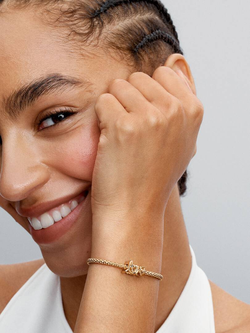 Handwritten Love Charm 14k gold plating