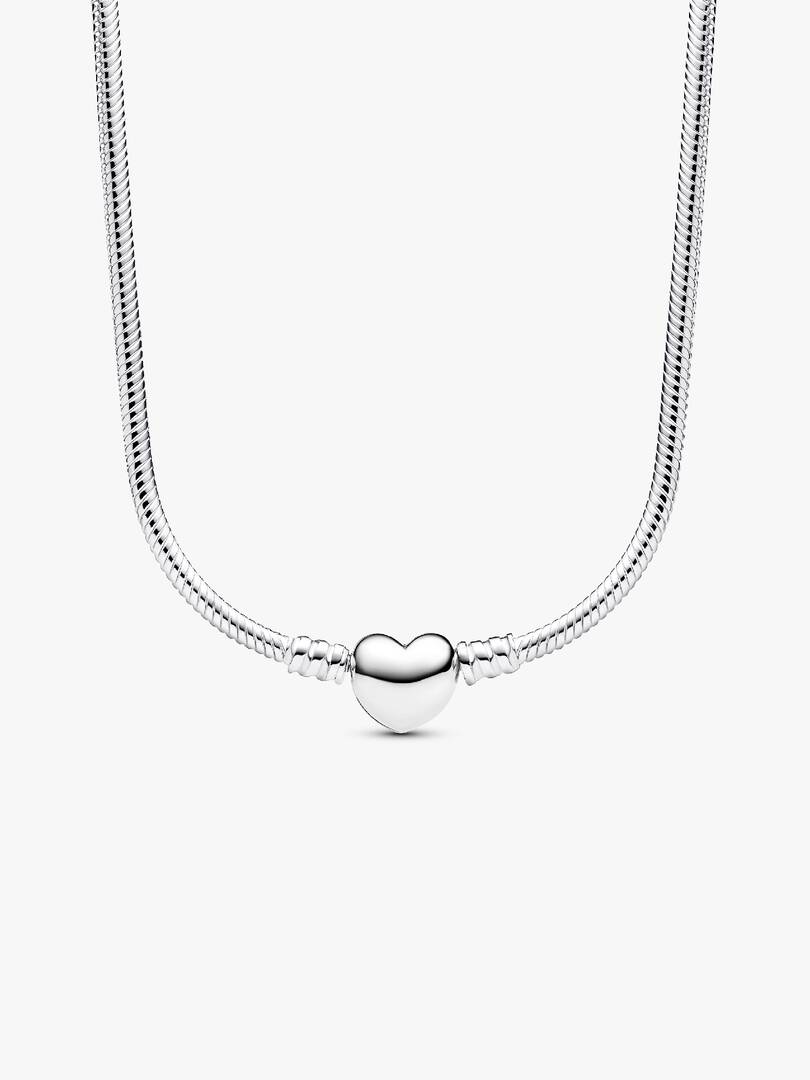 Pandora Moments Heart Clasp Snake Chain Necklace Sterling silver