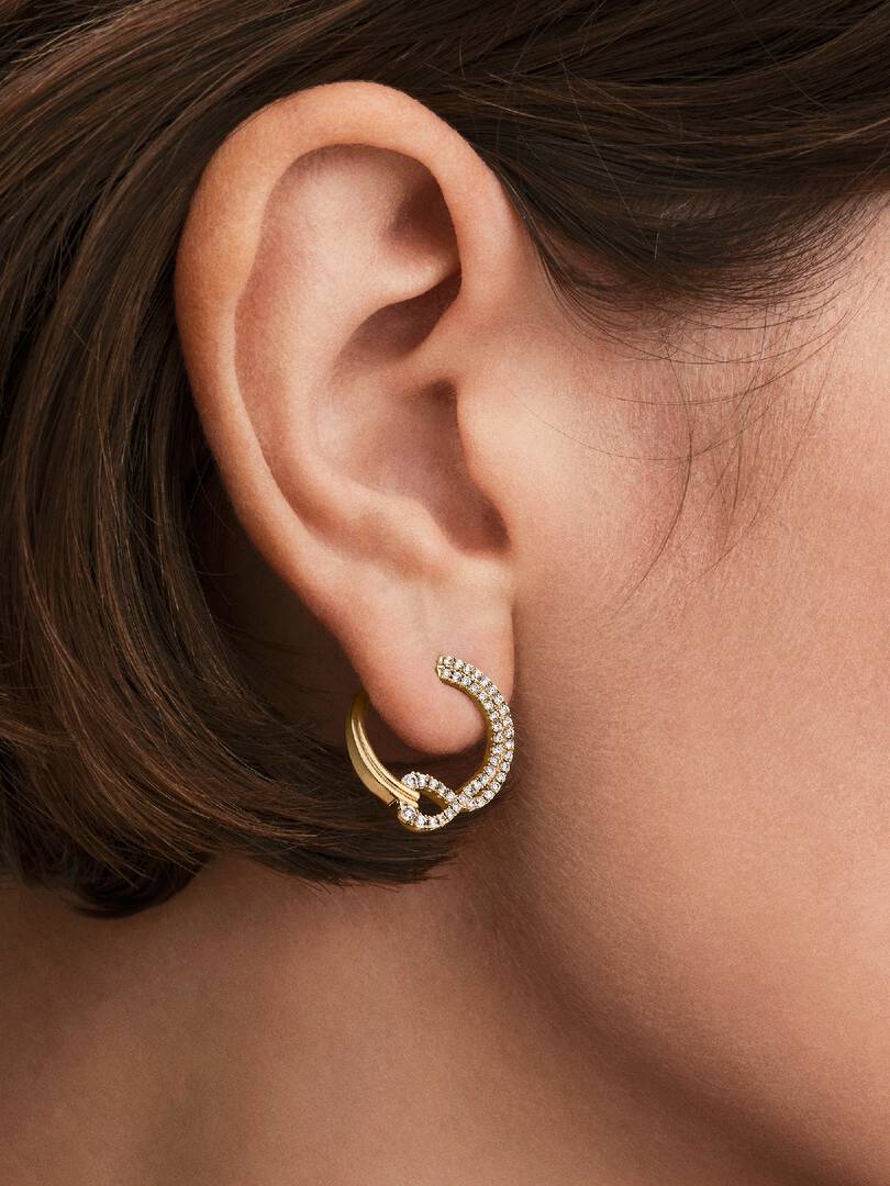 Pandora Infinite Lab-grown Diamond Pavé Open Circle Stud Earrings 0.54 ct TW, 14k gold