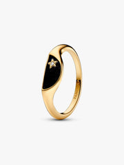 Pandora ME Halved Enamel Signet Ring 14k gold plating