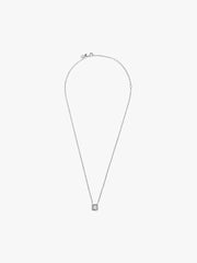 Square Sparkle Halo Necklace Sterling silver
