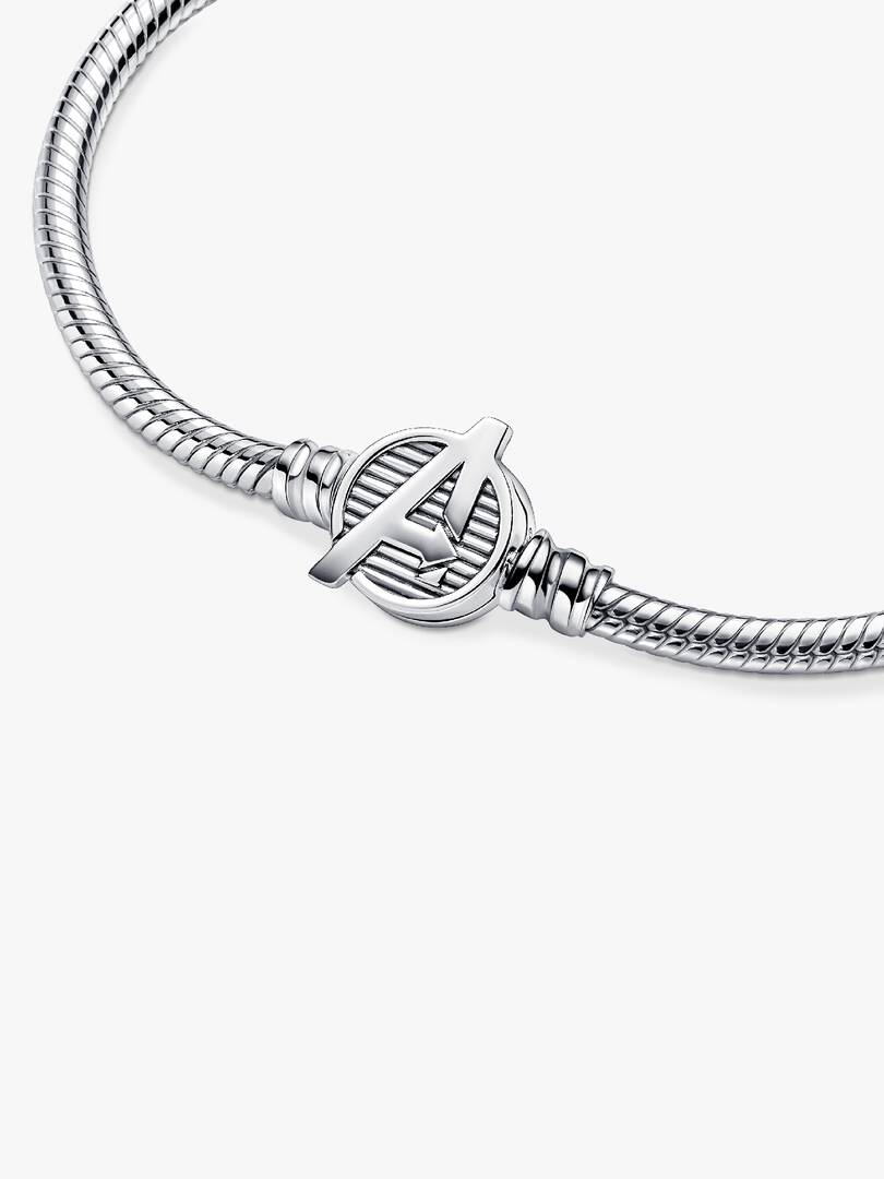Pandora Moments Marvel The Avengers Logo Clasp Snake Chain Bracelet Sterling silver