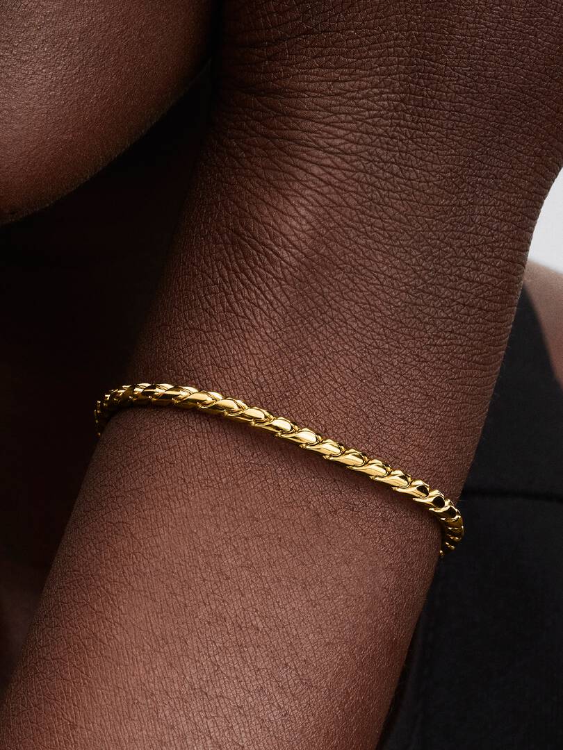 Round Clasp Wing Chain Bracelet 14k gold plating