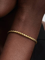 Round Clasp Wing Chain Bracelet 14k gold plating
