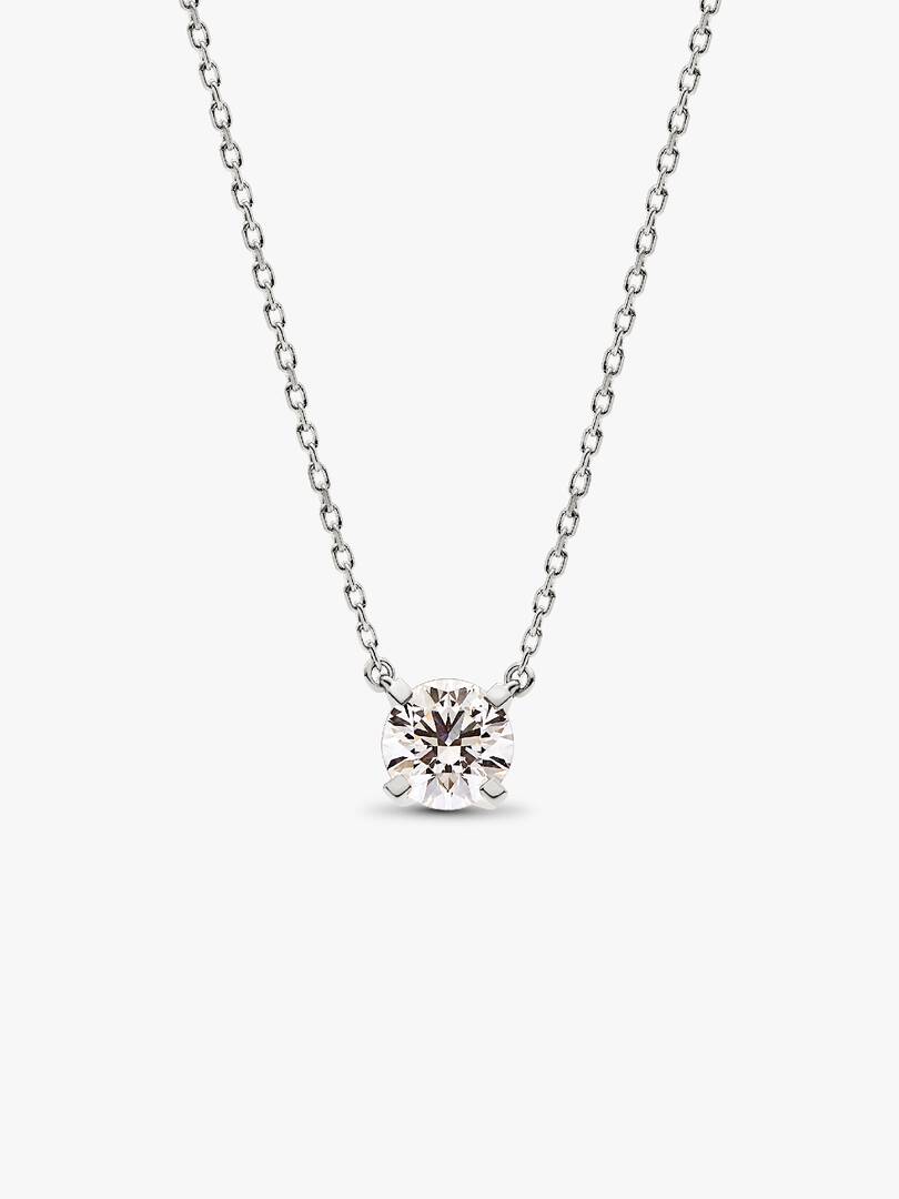 Pandora Era 14k White Gold Lab-grown Diamond Pendant Necklace 1.00 ct TW, 14k white gold