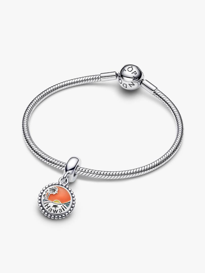 Tropical Hawaii Dangle Charm Sterling silver
