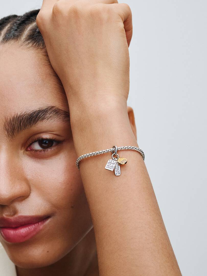 Friendship Triple Dangle Charm Sterling silver, 14k gold plating