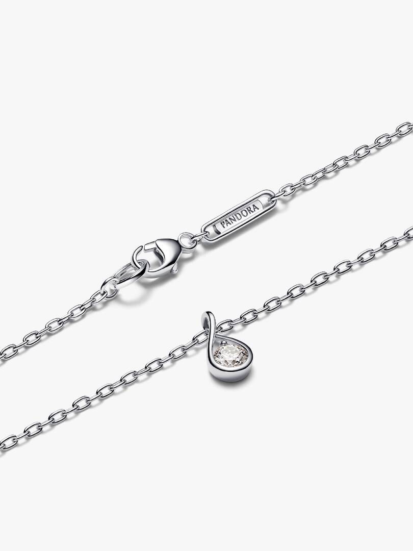 Pandora Infinite Sterling Silver Lab-grown Diamond Pendant Necklace 0.15 ct TW, Sterling silver