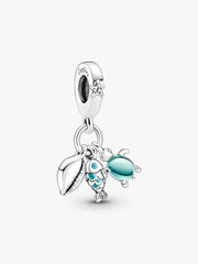 Fish, Sea Turtle & Conch Triple Dangle Charm Sterling silver