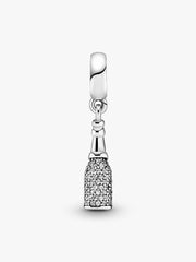 FINAL SALE - Sparkling Wine Bottle Dangle Charm Sterling silver