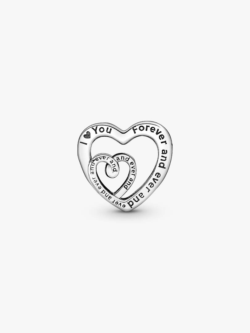 Entwined Infinite Hearts Charm Sterling silver