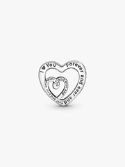 Entwined Infinite Hearts Charm Sterling silver
