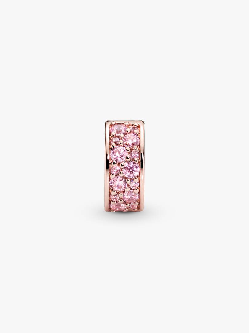 Pink Pavé Clip Charm 14k rose gold plating